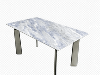 Table à manger rectangulaire moderne en quartzite bleu cristal naturel de luxe, table à manger en marbre bleu sodalite pour villa, maison, hôtel