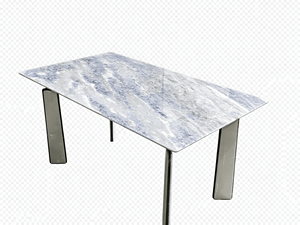 Table à manger rectangulaire moderne en quartzite bleu cristal naturel de luxe, table à manger en marbre bleu sodalite pour villa, maison, hôtel - Product Image 1