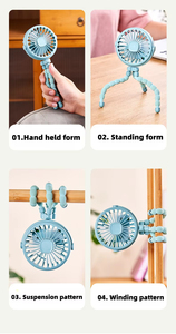 Xách Tay Mini USB Có Thể Sạc Lại Làm Mát Không Khí Bạch Tuộc Fan Có Thể Gập Lại Bảng Ba Lựa Chọn Cho Xe Đẩy Em Bé Ký Túc Xá Bàn Văn Phòng - Product Image 6