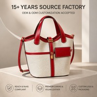 Sac seau en toile pour femme, color block, sac à bandoulière, sac à main vintage style coréen, nouvelle tendance 2025, petit sac fourre-tout