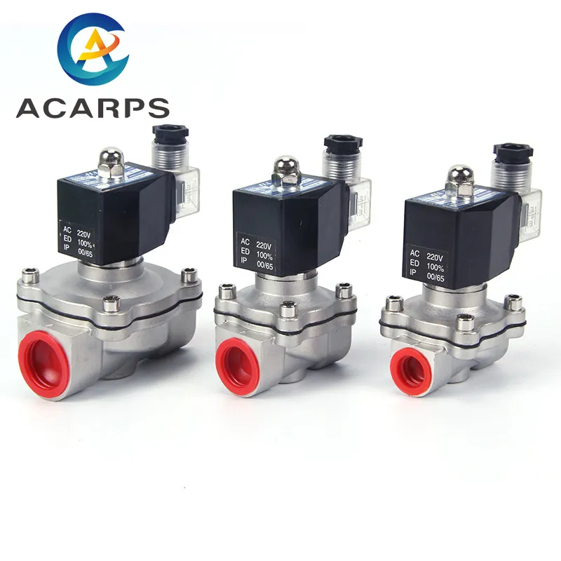 3/4 pouces acier inoxydable basse pression électrique 24v gaz huile Air 3/4 pouces Valve d'eau 12v 220VAC normalement fermé avec bobine DIN IP65