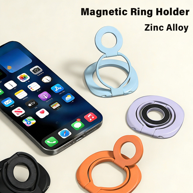 High Quality 360° Rotational Magnetic Ring Holder Magnetic Mount Foldable for Hands-Free Desktop & Car Mount Finger Grip Stand