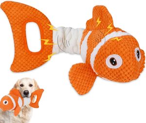 Clownvis Piepend Gerimpeld Geluid Hond Knuffel Groothandel Interactief Geluid Pluche Kauwspeelgoed Voor Huisdieren - Product Image 1