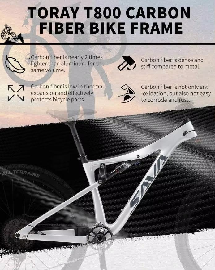 SAVA MTB 12 Speed Full Suspension Carbon Fibre Mountain Bike Carbon Air Fork