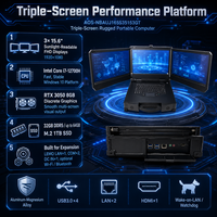 New Factory Supply 15.6" Triple Screen Rugged Laptop Intel I9 RTX 3050 Industrial Portable Workstation SSD Storage English