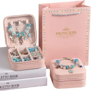 ชุดสร้อยข้อมือทำเสน่ห์สำหรับเด็กผู้หญิง,กล่องของขวัญประกอบด้วยชุดทำเครื่องประดับ66ชิ้นสำหรับงานศิลปะและงานฝีมือของเด็กผู้หญิงอายุ6-12ปี - Product Image 1