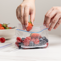 Sacs de congélation en polyéthylène LDPE réutilisables, imprimés sur mesure, à fermeture éclair, pour aliments