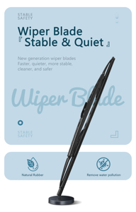 Escobilla Limpiaparabrisas de Caucho Natural Tradicional con Adaptador Universal en Forma de U, Escobilla Convencional de 12"-28" WEILONG, Alta Calidad, Buen <span class=keywords><strong>Precio</strong></span> - Product Image 5