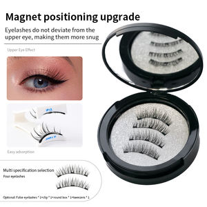 Toptan 3D kullanımlık <span class=keywords><strong>3</strong></span> mıknatıslı kirpikler kutu özel etiket ile özel 3D doğal manyetik kirpik ambalaj - Product Image 3