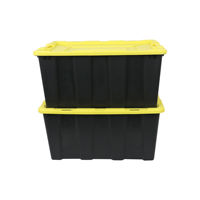 JOIN Réservoir d'eau à couvercle jaune 100L 755x510x365mm Récipient en plastique de grande capacité Réservoir d'eau industriel