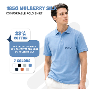 <span class=keywords><strong>Polo</strong></span> de Golf Personalizado con Logotipo, de Alta Calidad, en Seda de Morera, Uniforme Escolar, <span class=keywords><strong>Polo</strong></span> de Algodón Liso, Transpirable y Antiolor - Product Image 1