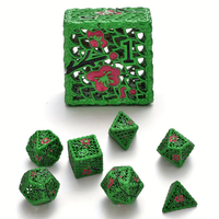 Jeu de dés à angle pointu creux en métal pour donjons et dragons du MDN Jeu de rôle Dés pour TRPG (dés Cthulhu)