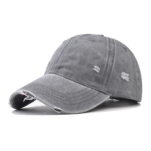 Gorra de Béisbol de 5 Paneles, Estilo Coreano, Color Sólido, Desgastada y Rasgada, Unisex, para Primavera/Verano, Moderna y Versátil - Product Image 2