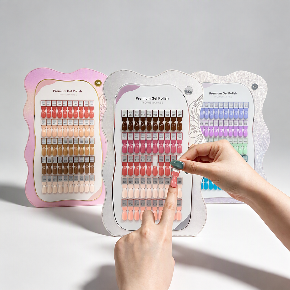 Custom Nail Drawing Magnetic Nail Color Chart Display Board Reusable Nail Color Chart for ...