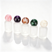 Flacons de parfum en verre givré élégants et luxueux de 30 ml, 50 ml, 100 ml, avec bouchon doré et vaporisateur, écologiques et recyclables pour les soins de la peau