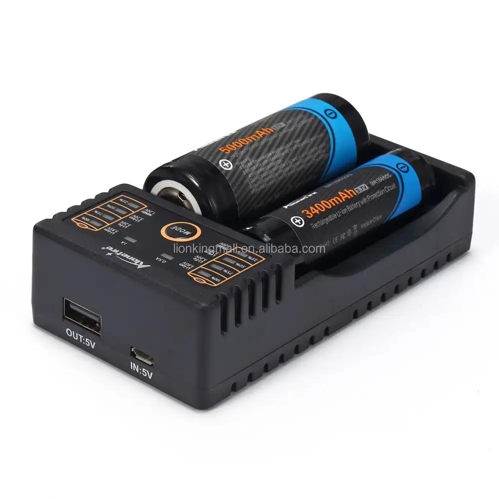 Jackfish — batterie Rechargeable intelligente Li-ion, MC202, 1.2-3.7v, LiFePO4, Ni-MH, ni-cd, chargeur USB 26650 18650 18350 10440 16340