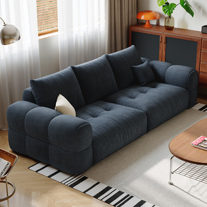 Cream Style Chenille Straight <b>Sofa</b> Double Triple Cloud Fabric Couch For <b>Small</b> Living Room Rental Home - Product Image 5