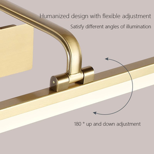 Regolare luce da parete anteriore in ottone antico per interni a specchio 9W 12W 14W a LED luce da parete TV - Product Image 5