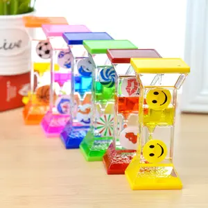 Colorful Square Shaped Acrylic Oil Water Drops Drip Toys Liquid Oil Timer Hourglass
