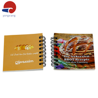 Cahier d'impression polychrome Offre Spéciale personnalisé de stratification brillante double face mini livre de recettes de carte liée par bobine introduction de nourriture