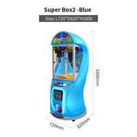Machine de jeu d'arcade à grue miniature ACS Super Box2 en plastique, à monnayeur, avec support en anglais