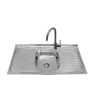 12050 Fregadero negro bol unique SS blanchisserie ou évier de cuisine en acier 201 pressé égouttoir évier en acier inoxydable cuisine evier