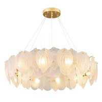 Lustre français à spectre complet pour la protection des yeux, lampes de style crème, cristal de luxe postmoderne, populaire pour le salon