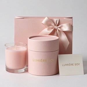Boîte ronde en carton rigide avec feuille métallique de qualité supérieure pour l'emballage de bougies parfumées d'aromathérapie, vente directe d'usine - Product Image 1