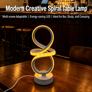 YONGZE Modern Spiral Creative Table <b>Lamp</b> Simple and Adjustable LED Ambient Light USB Powered Bedside <b>Warm</b> Night Light - Product Image 6