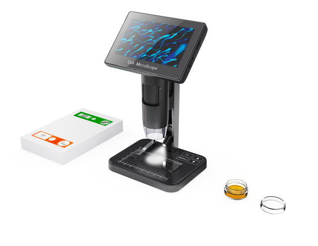 New 25X-1000X 1080P Video LED Light 5 Inches LCD Screen USB Optics Electronic Biological Digital Microscope