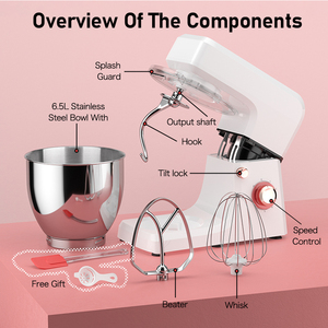 Machine <span class=keywords><strong>à</strong></span> pétrir la pâte <span class=keywords><strong>à</strong></span> pain électrique 1400W, <span class=keywords><strong>batteur</strong></span> <span class=keywords><strong>à</strong></span> œufs, bol en acier inoxydable 8L, équipement de boulangerie pour usage domestique, <span class=keywords><strong>batteur</strong></span> sur socle - Product Image 6