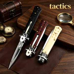 Coltello da Caccia Pieghevole di Alta Qualità con Manico in Resina AKC e Lama in Acciaio 5cr13, Affilato Coltello Tascabile EDC per Campeggio e Sopravvivenza - Product Image 6