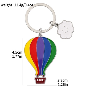 All'ingrosso colorato mongolfiera portachiavi in metallo stile Vintage per regali Souvenir promozionali - Product Image 6