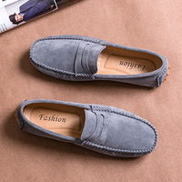Mocassins pour hommes, chaussures de conduite, Penny Loafer, en similicuir suédé et nubuck, à enfiler, à talon plat, faits main