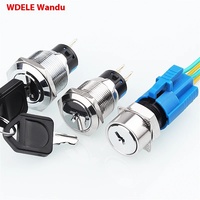 WD16/1922mm Schlüssel knopfsc halter Edelstahl Metall Drehknopf Messing 2-3 Position IP65 3A Maximaler Strom Elektronischer Ring