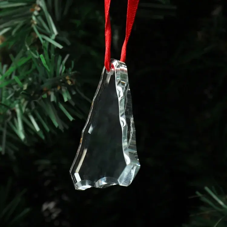 खाली पेड़ आकार ग्लास सजावट क्रिसमस ट्री सजावट क्रिस्टल क्रिसमस सजावटी