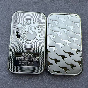 Không từ tính bạc mạ bạc hà <span class=keywords><strong>perth</strong></span> Úc một Troy ounce bạc mạ kẽm thỏi thanh đồng xu - Product Image 4