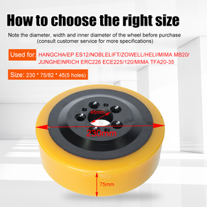 <span class=keywords><strong>Prix</strong></span> usine Durable PU Support de roue d'entraînement <span class=keywords><strong>chariot</strong></span> <span class=keywords><strong>élévateur</strong></span> électrique 230*75/82*45 1020237009/505698520079 pneu de <span class=keywords><strong>chariot</strong></span> <span class=keywords><strong>élévateur</strong></span> - Product Image 3