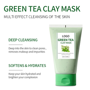 Masque nettoyant au thé vert anti-acné pour une peau éclatante, masque d'argile blanchissant pour la peau, vente en gros - Product Image 2