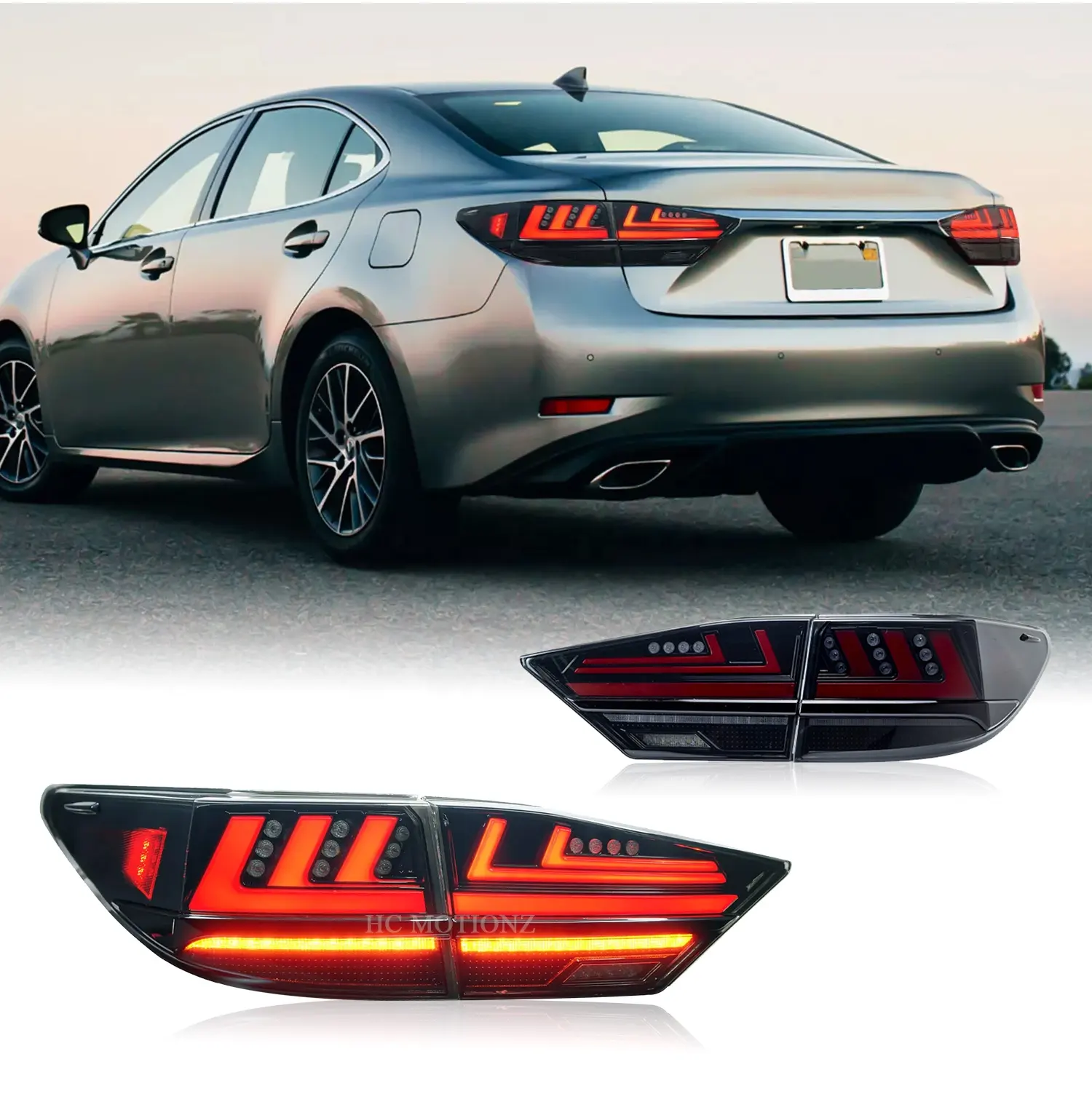 HCMOTIONZ Factory New Animation 6th rear lamps es300h 200 250 2013 2014 2015 2016 2017 2018 LED Tail lights For Lexus ES350