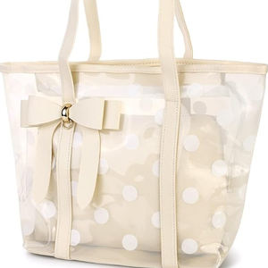 Bolso Tote Transparente <span class=keywords><strong>de</strong></span> PVC con Lazo, Gran Capacidad, Diseño <span class=keywords><strong>de</strong></span> Puntos, con Bolsa Interior, Venta al Por Mayor - Product Image 6