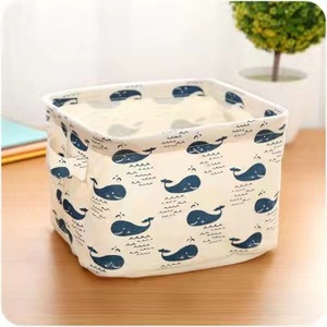 Fabric Desktop Storage Box Rectangle Foldable Lattice Pattern Office Organizer for Stationery Books Documents - Product Image 2