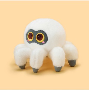 Araña de Peluche de Pelo Corto Suave, Color Blanco Lechoso, con Ojos Grandes, Juguete de Peluche para Actividades Escolares y Premios de Guardería - Product Image 1