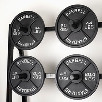 Disques de musculation intégrés en fonte noire à quatre nervures, à gros trous, peints, pour usage domestique