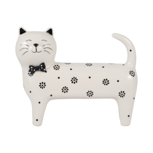 Moderna Statuetta di Gatto Margherita in Ceramica, Ornamento Decorativo per Casa, Bagno, Ufficio, Soggiorno - Product Image 1