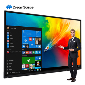 OEM AI Interactive Flat 55 65 75 85 86 98 นิ้ว พร้อมระบบสัมผัสไร้สาย 40 จุด ระบบปฏิบัติการ Android OS 4K สมาร์ทบอร์ด จอแสดงผลความละเอียด 4K สำหรับนักเรียน - Product Image 1