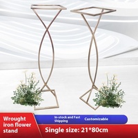 Colonne de cadre de fleur en fer forgé moderne décoration géométrique ornements arrangement de scène de mariage accessoires d'introduction de route