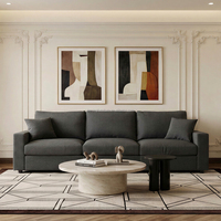 Ensemble de canapés modulaires en forme de L, 6 places, style nuage italien, avec housses lavables pour salon