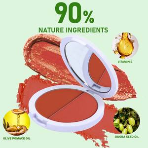 Ochain OEM/ODM maquillaje de larga duración crema colorete etiqueta privada 2 en 1 crema rubor vegano polvo rubor paleta con espejo - Product Image 3