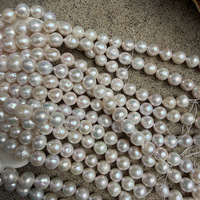 Chaîne de perles naturelles baroques rondes blanches Edison colorées de 11-12 mm, produit semi-fini, environ 40 cm de long
